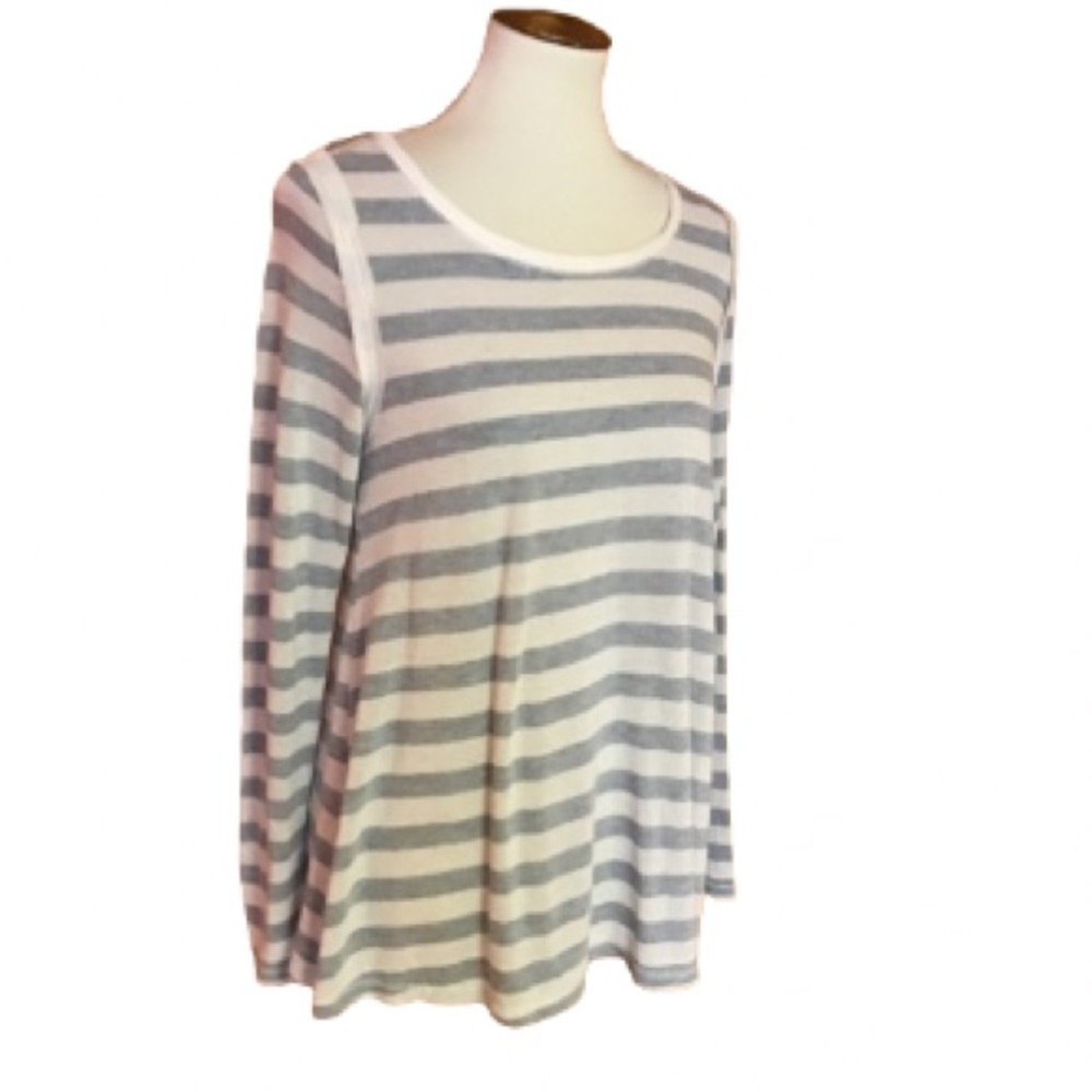 Rewind lace n stripes oversized sweater